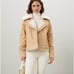 Derek Lam Coat Womens X Small Brown Tan Oversized Shearling Jacket Faux Leather