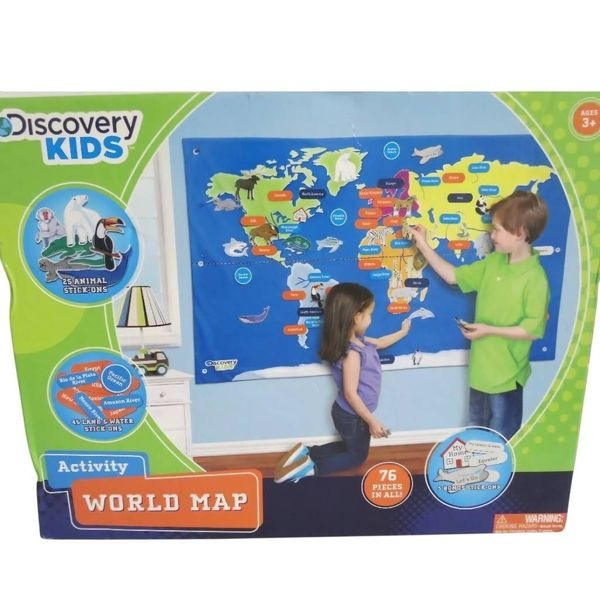 Discovery Kids Activity World Map 76 pieces Toy learning map