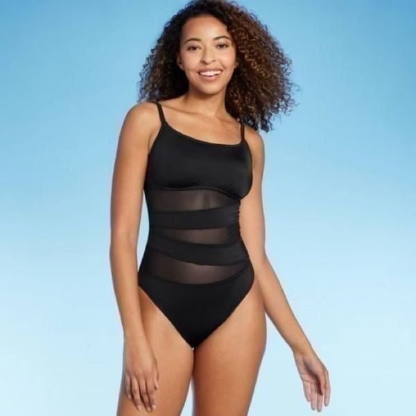 Shade and Shore Women'sMesh Front One Piece Swimsuit