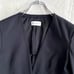 PLST Suit XS XXS No Collar Pants Set-up Navy Linen Blend