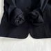 PLST Suit XS XXS No Collar Pants Set-up Navy Linen Blend