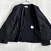 PLST Suit XS XXS No Collar Pants Set-up Navy Linen Blend