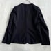 PLST Suit XS XXS No Collar Pants Set-up Navy Linen Blend