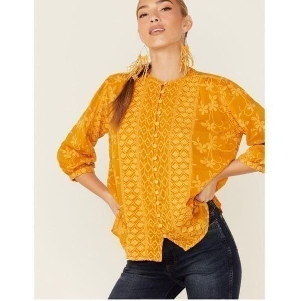 JOHNNY WAS CIAGA PHOEBE BUTTON DOWN TOP