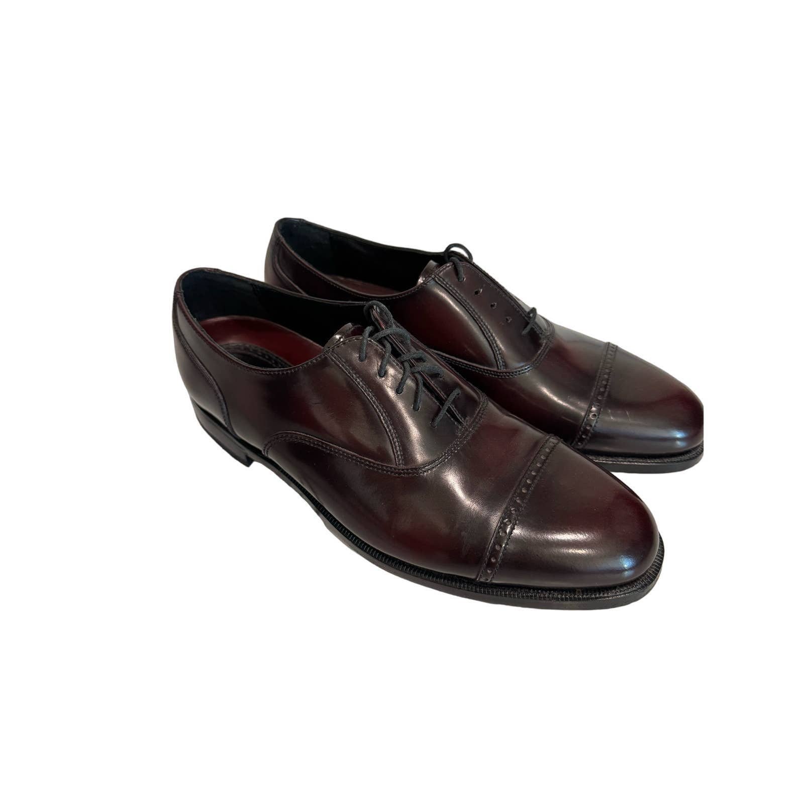 NWOT Florsheim Size EU 41 (US 8) Brown Burgundy Leather Oxfords Dress Shoe
