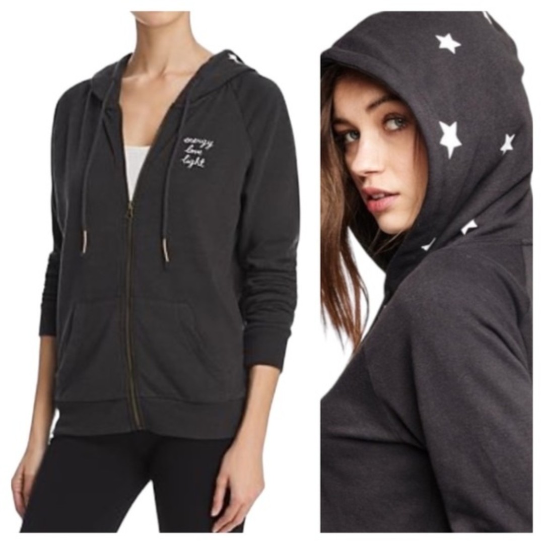 Spiritual Gangster Gray Black White Star Energy Love Light Full Zipper Hoodie