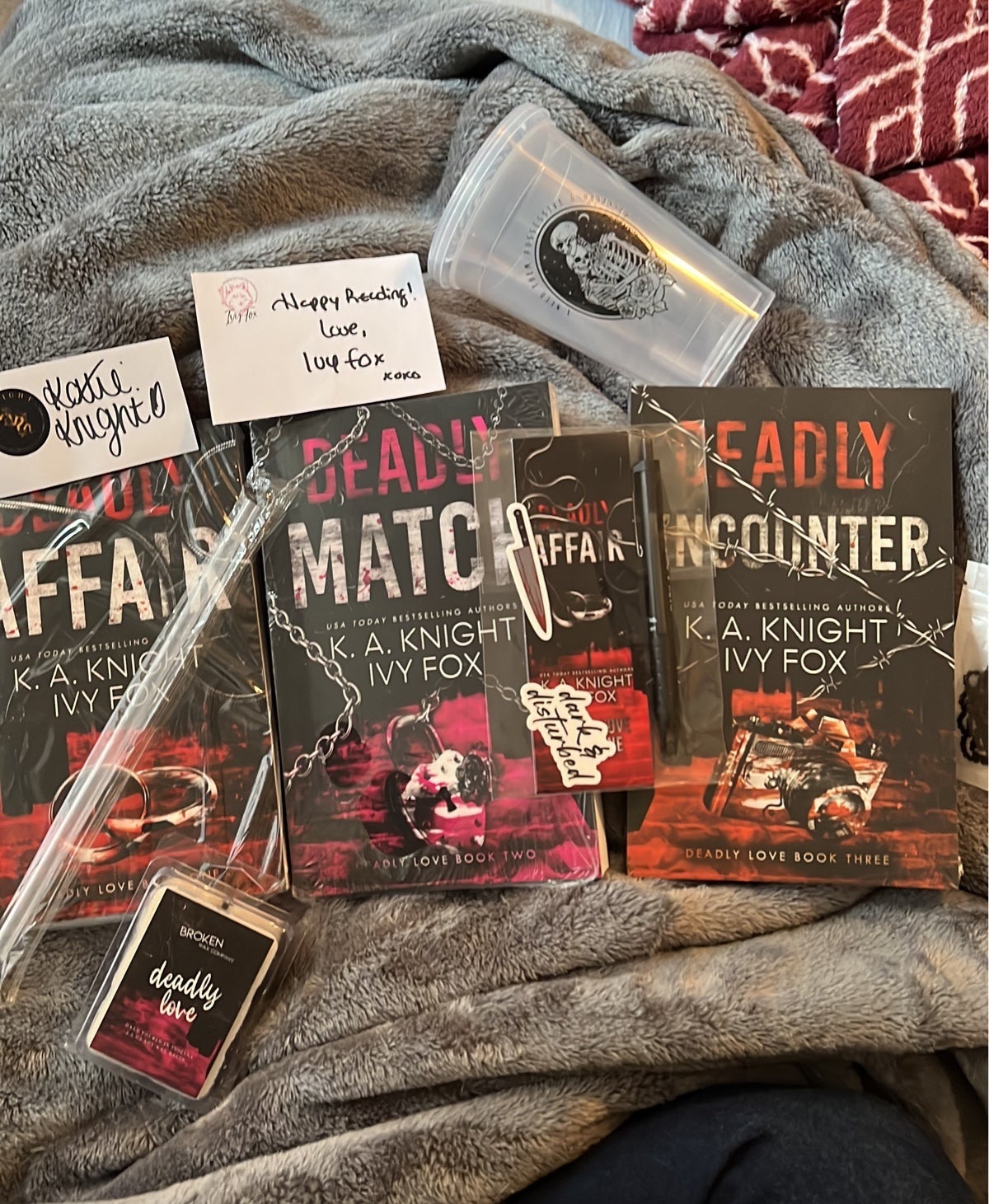 Deadly Love series by KA Knight & Ivy Fox Dark & Disturbed Box with swag