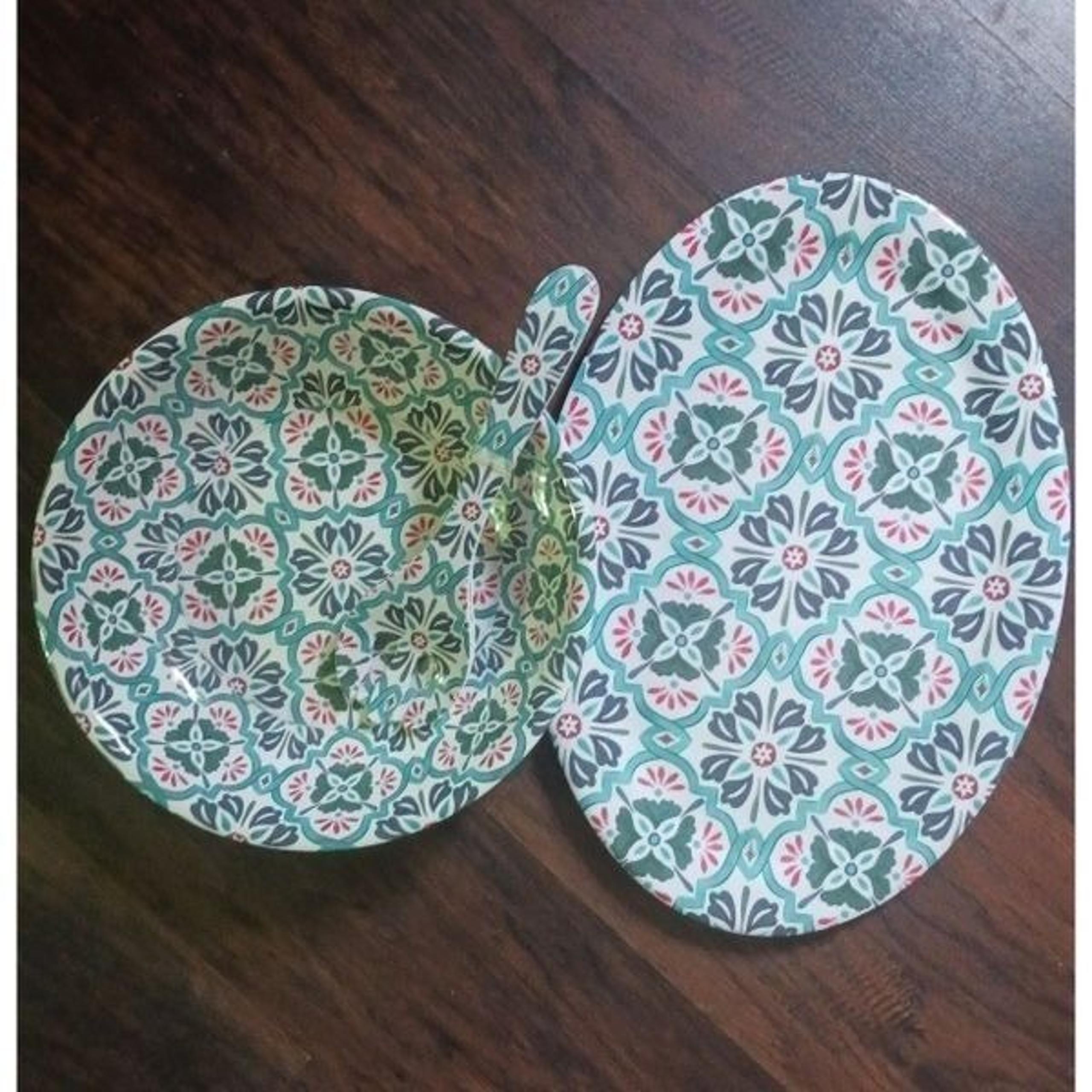Printed Platter and salad bowl