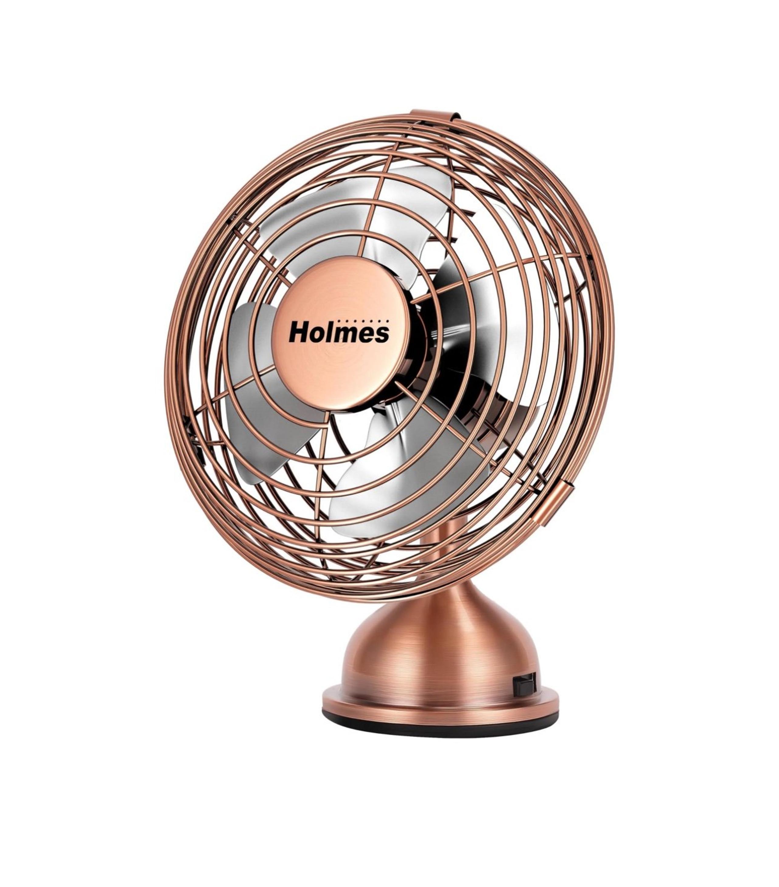 Holmes 4” Mini Heritage Desk Fan brushed copper