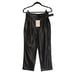 WHO WHAT WEAR Faux Leather Belted Black Trouser Pants 4 (Small) NWT