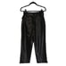 WHO WHAT WEAR Faux Leather Belted Black Trouser Pants 4 (Small) NWT