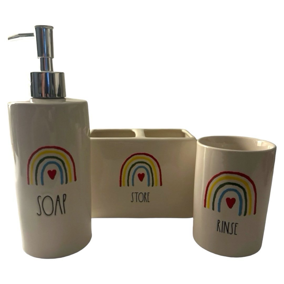 Rae Dunn Rainbow Bathroom Set