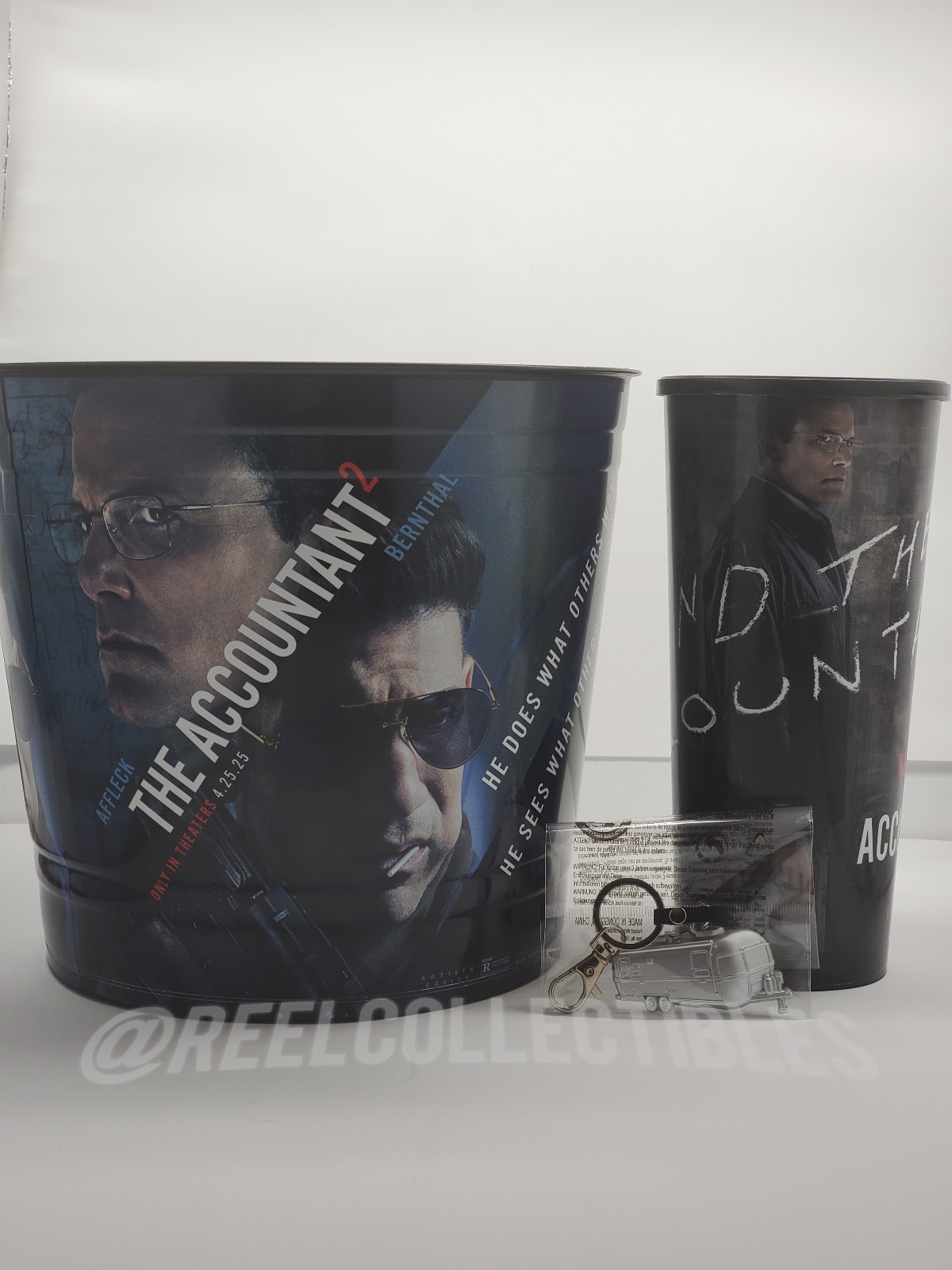 The Accountant 2 Popcorn Bucket, Collectible Cup, & Keychain Set of 3 SHIPS FAST