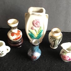 Vintage Antique Miniature Dollhouse Vases and Vessels Most From Japan.