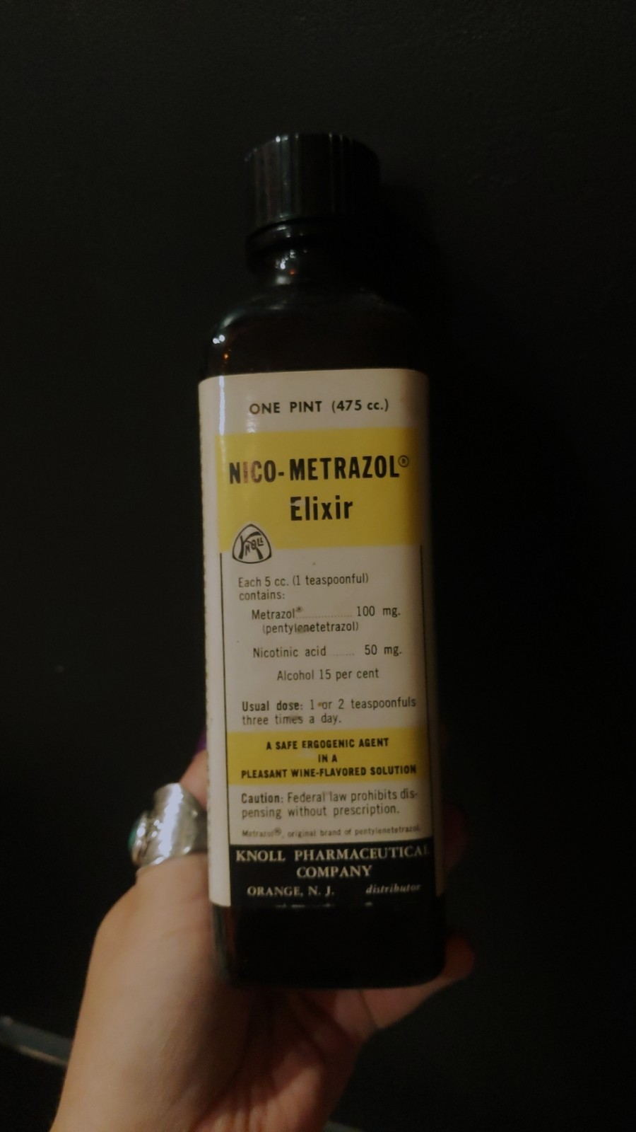 Antique Banned 1950s Medicinal Apothecary Glass Bottle Medicine Bottles/ Jar