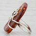 Amber Abstract Statement Ring Sterling Silver Size 10 Artisan