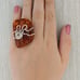 Amber Abstract Statement Ring Sterling Silver Size 10 Artisan