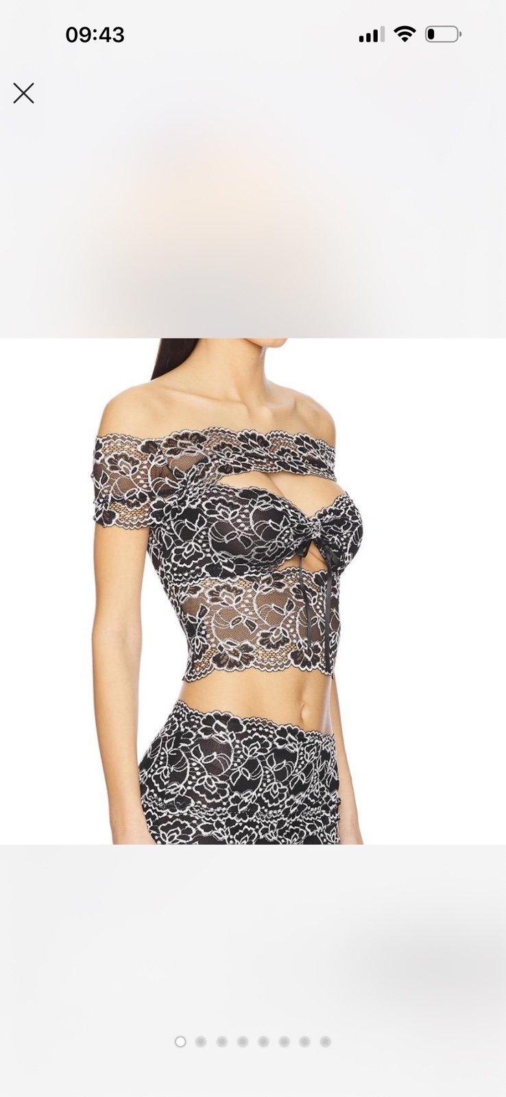 I.AM.GIA Black lace off the shoulder top