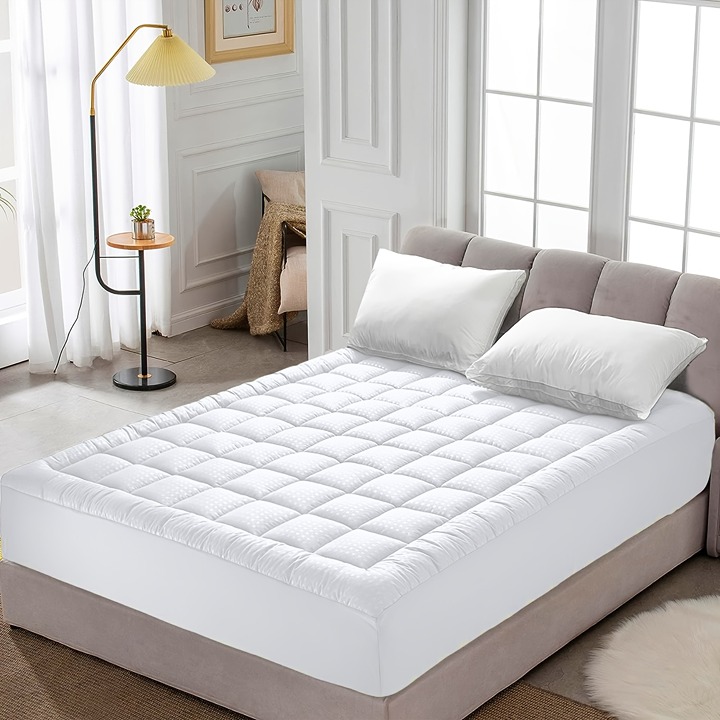Queen Size Soft White Mattress Pad -vd63
