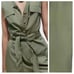 NWT. Zara Khaki 100% Cotton Straight Leg Cargo Long Jumpsuit. Size XL.