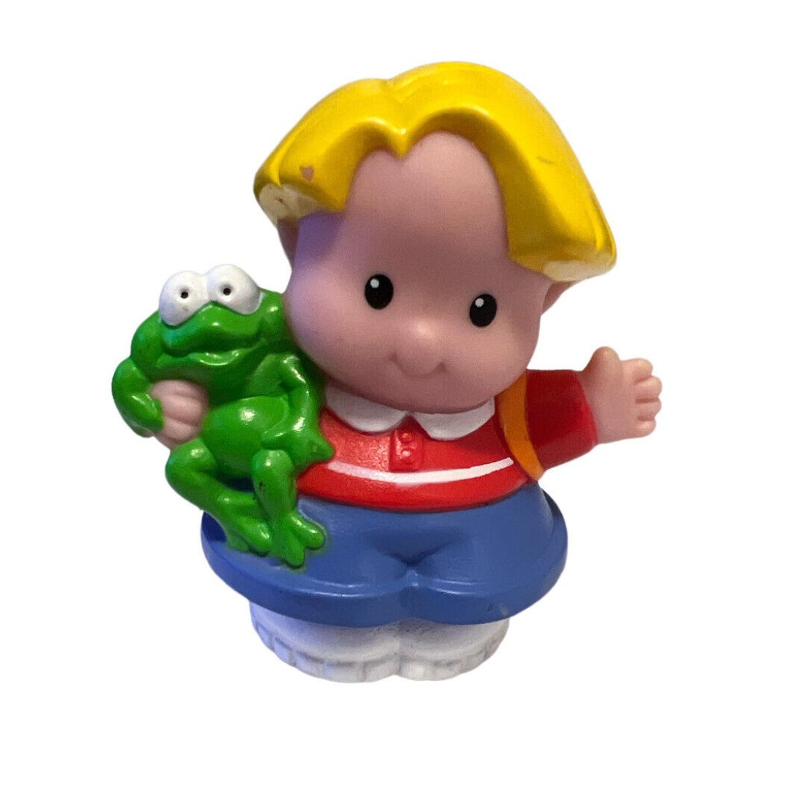 Fisher Price Little People Eddie with Freddie Frog & Backpack School Bus 2003