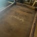 Antique 2 Tier End Tables w/ Embossed Leather Tops
