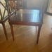 Antique 2 Tier End Tables w/ Embossed Leather Tops