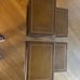 Antique 2 Tier End Tables w/ Embossed Leather Tops