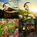 Solar Garden LED Lights Outdoor Metal Decorative Stake Light Crackle Glass Globe