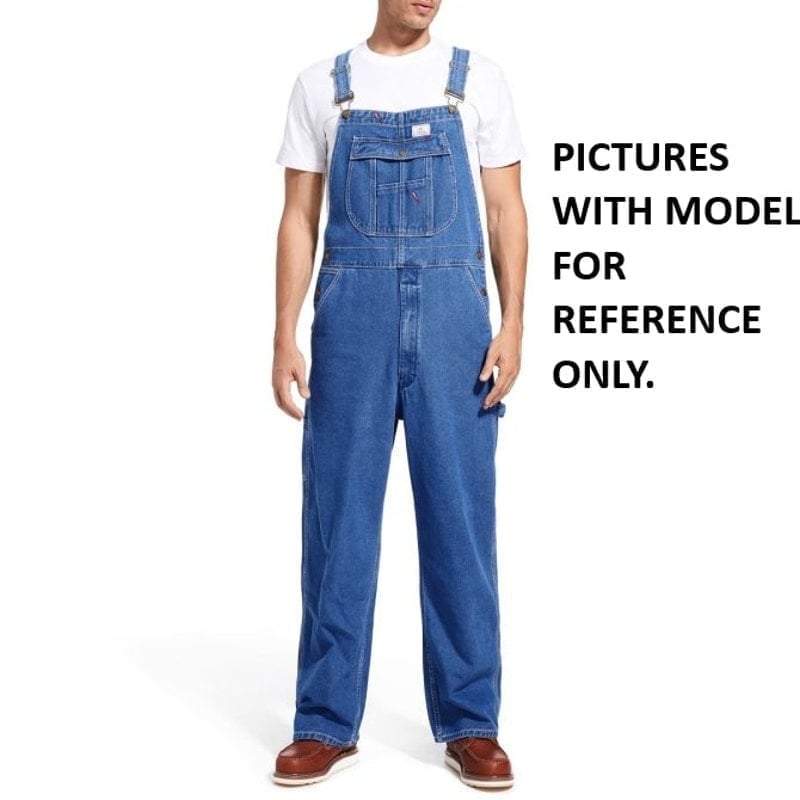 Hisea overalls Blue Men Denim Jean Bib Overall w/ Tool Pockets 34W×30L NWT