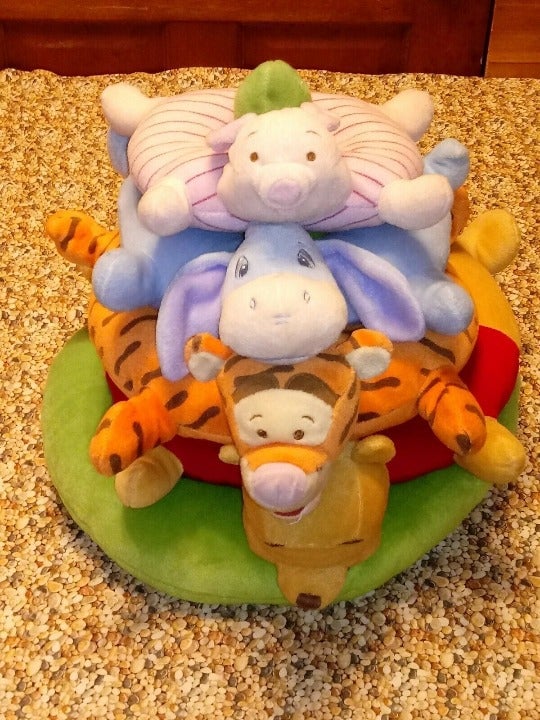 DISNEY BABY WENDY THE POOH / TIGGER / EEYORE / PIGLET STACKABLE RATTLE PLUSH