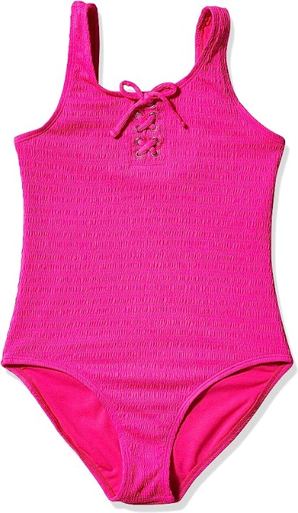 Angel Beach Girls' Textured One Piece Swimsuit size 12