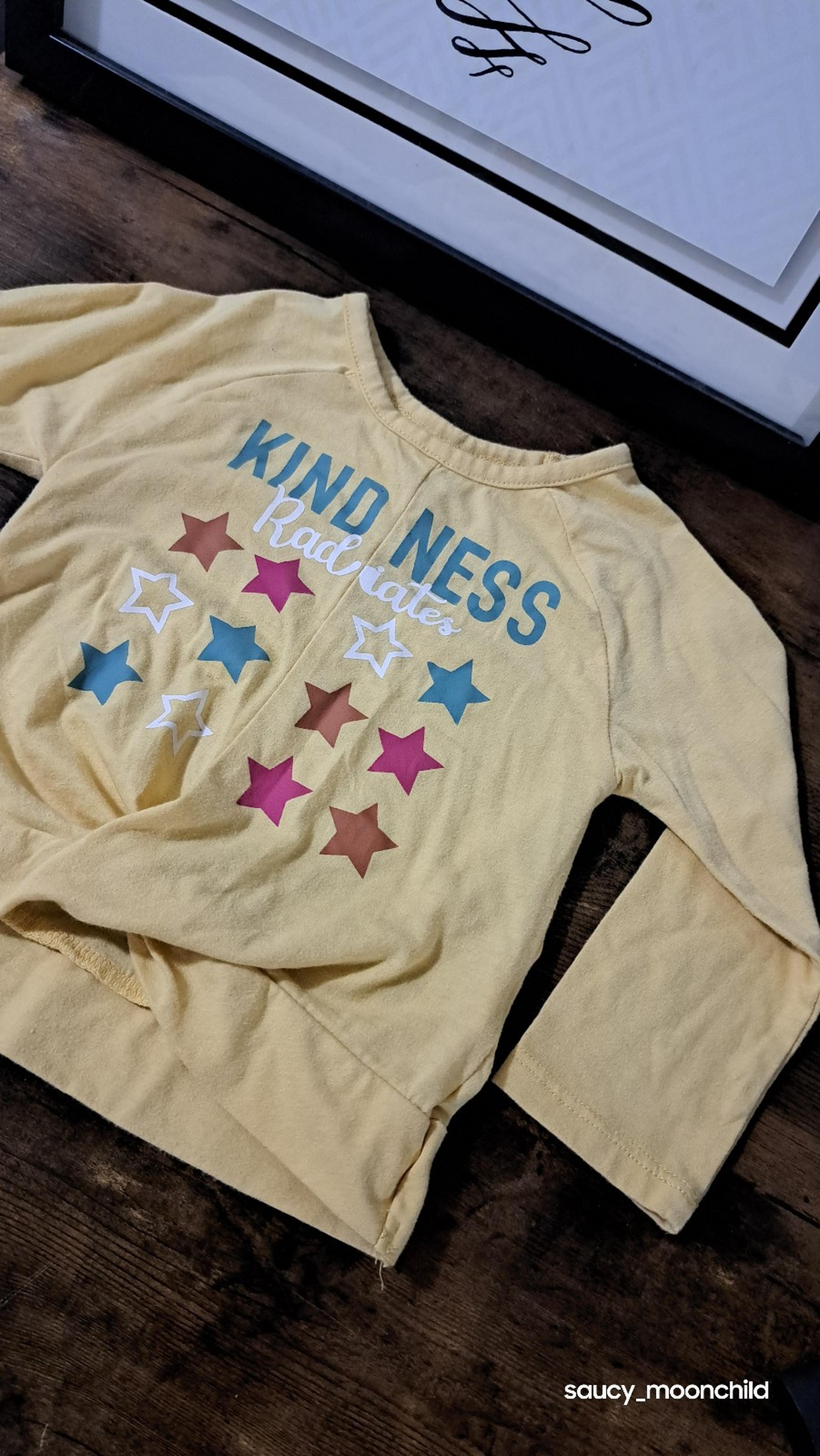 Garanimals • Yellow Long Sleeve Kindness Graphic Tee T-Shirt 2T Cotton Stars Gir