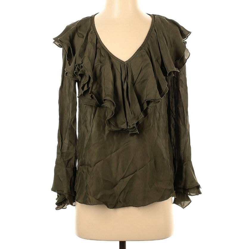 Trina Turk Silk Lantana Ruffle Blouse