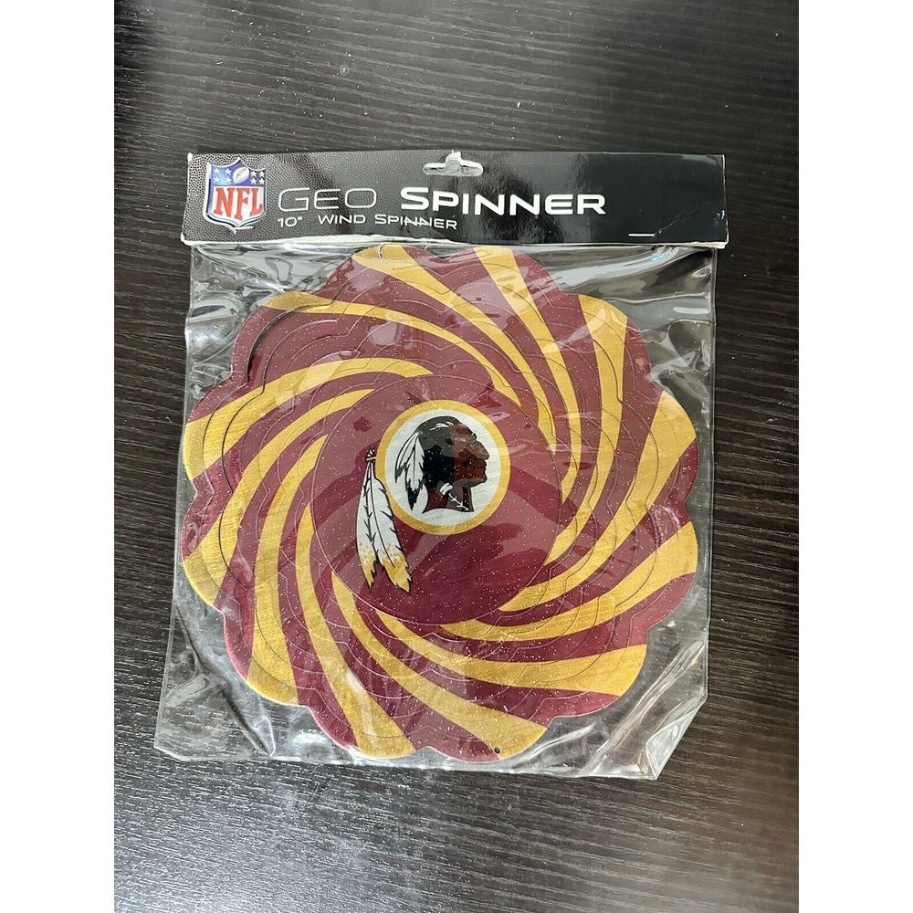 washington Redakins NFL Metal Geo Wind Spinner Football Garden Mancave Large 10