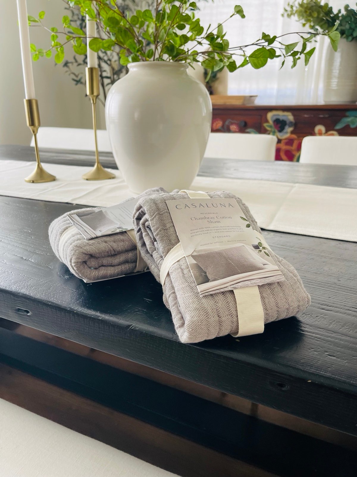Casaluna chambray cotton shams-standard