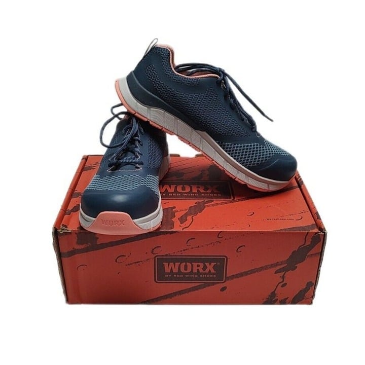 Worx Red Wing Shoes Women’s Steel Toe Work Safety Blue US 8.5M Style 5133 W/ Box