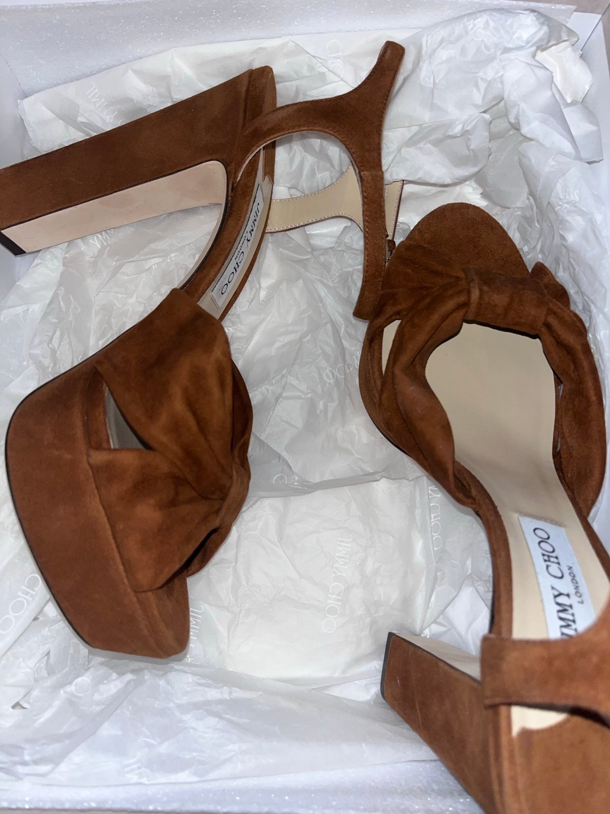 Jimmy Choo Heloise Platform Sandal Cognac