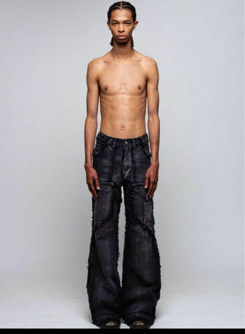 NO/FAITH STUDIOS FLARED DENIM 001 BLACK