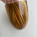 Tozai Home Hand Blown Amber Woodgrain Swirl Round Art Cased Glass Vase