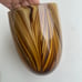 Tozai Home Hand Blown Amber Woodgrain Swirl Round Art Cased Glass Vase