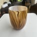 Tozai Home Hand Blown Amber Woodgrain Swirl Round Art Cased Glass Vase