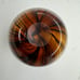 Tozai Home Hand Blown Amber Woodgrain Swirl Round Art Cased Glass Vase