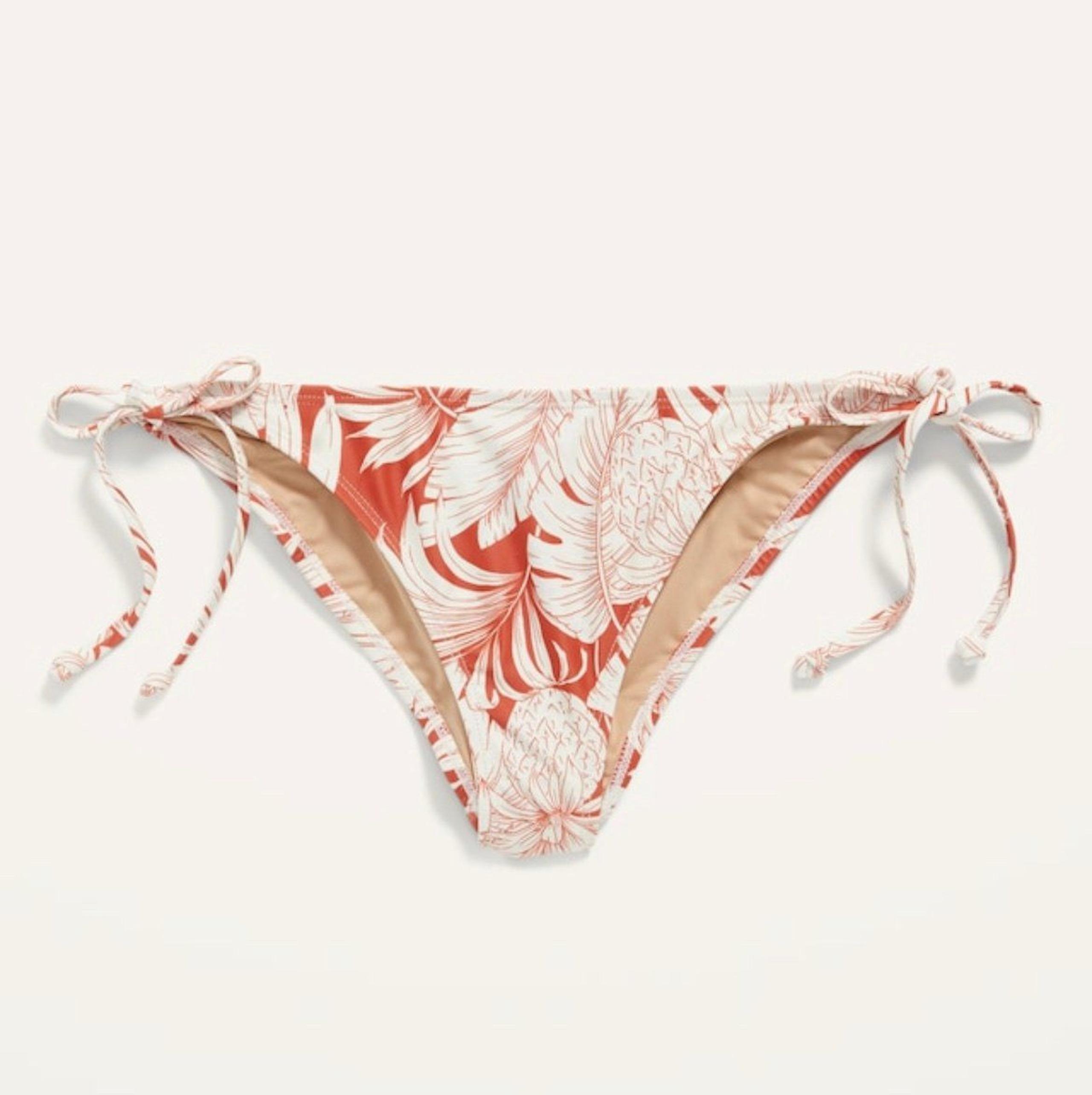 Low-Rise String Bikini 3XL Swim Bottom Women Old Navy Tropical & Palm Leaves