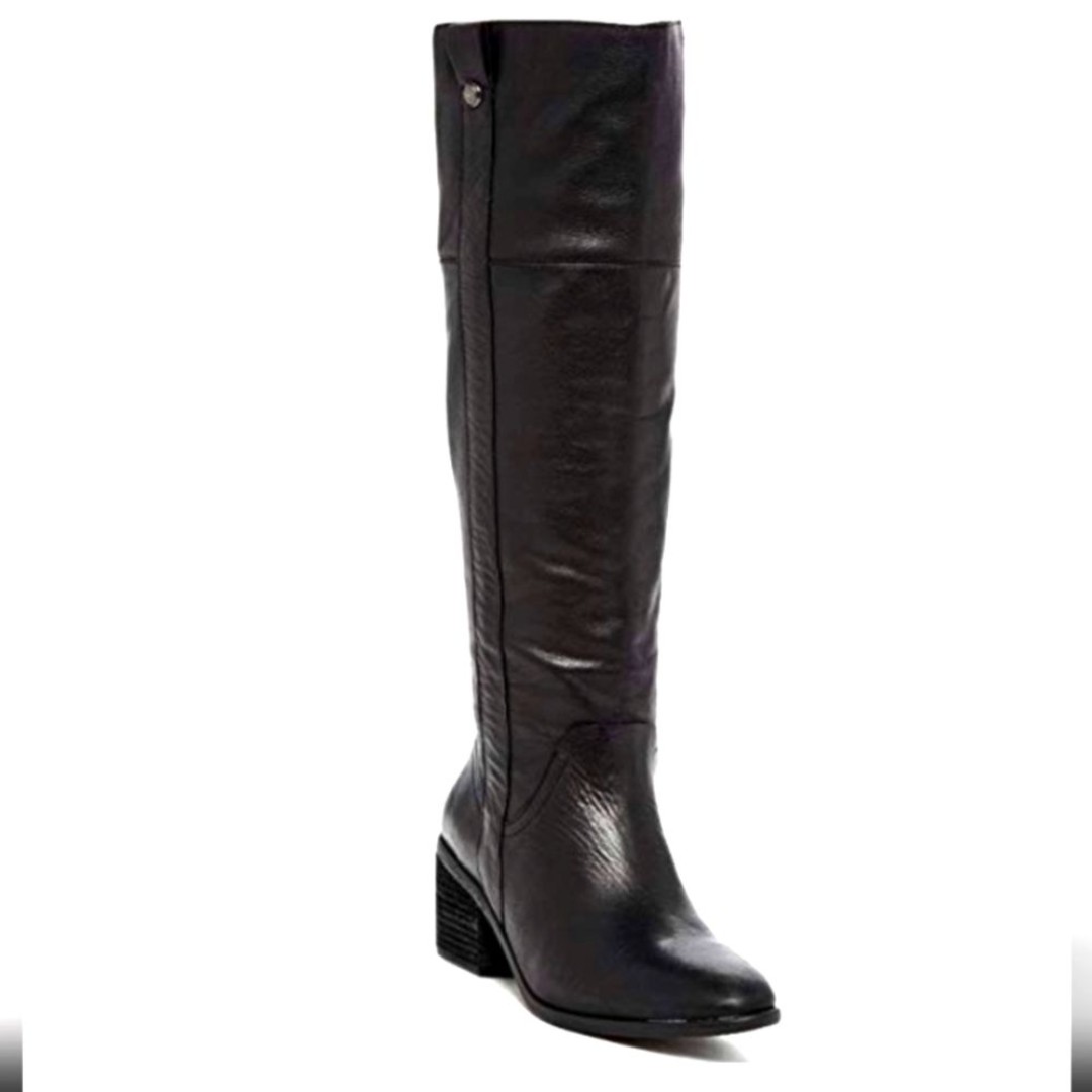 Vince Camuto Mordona Tall Knee Riding High Boots 8 Med Black Leather