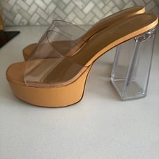 Larroude clear dilly mule Heels