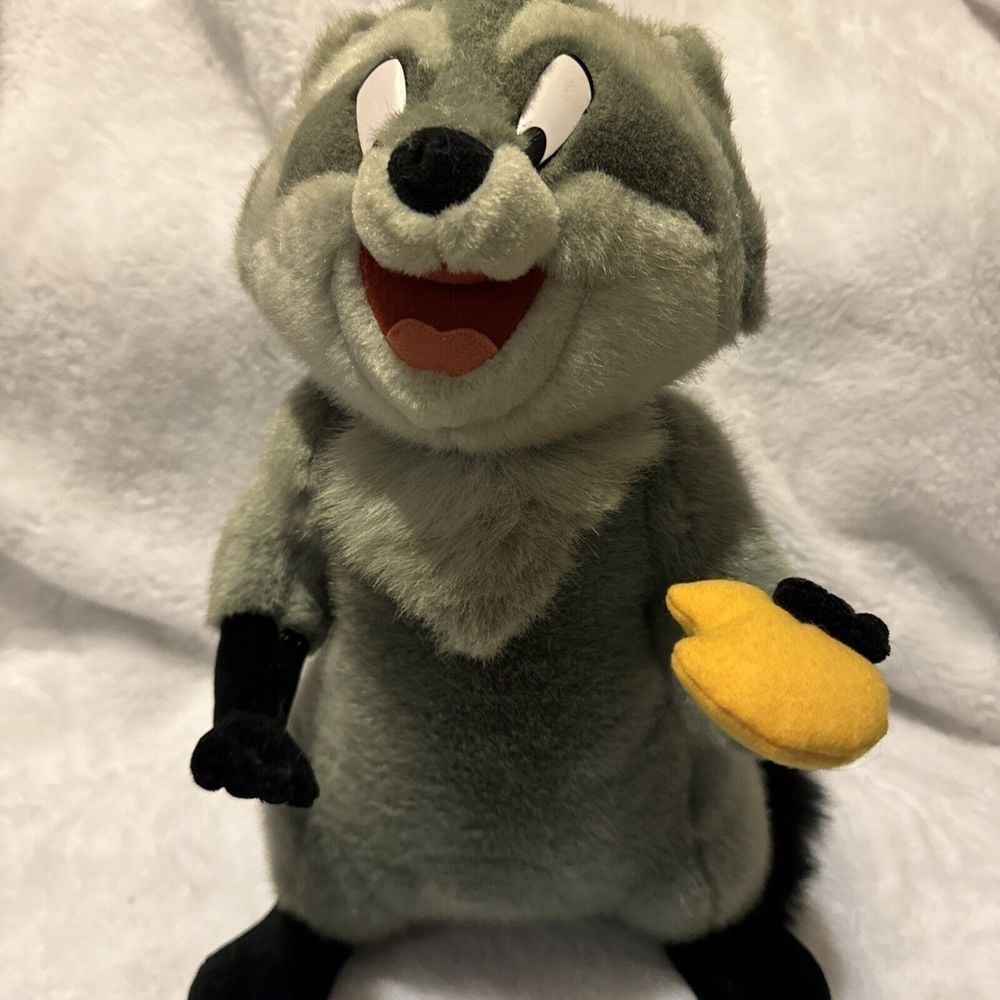 Pocahontas Meeko Raccoon Plush Disneyland Disney World Vintage Posable 16