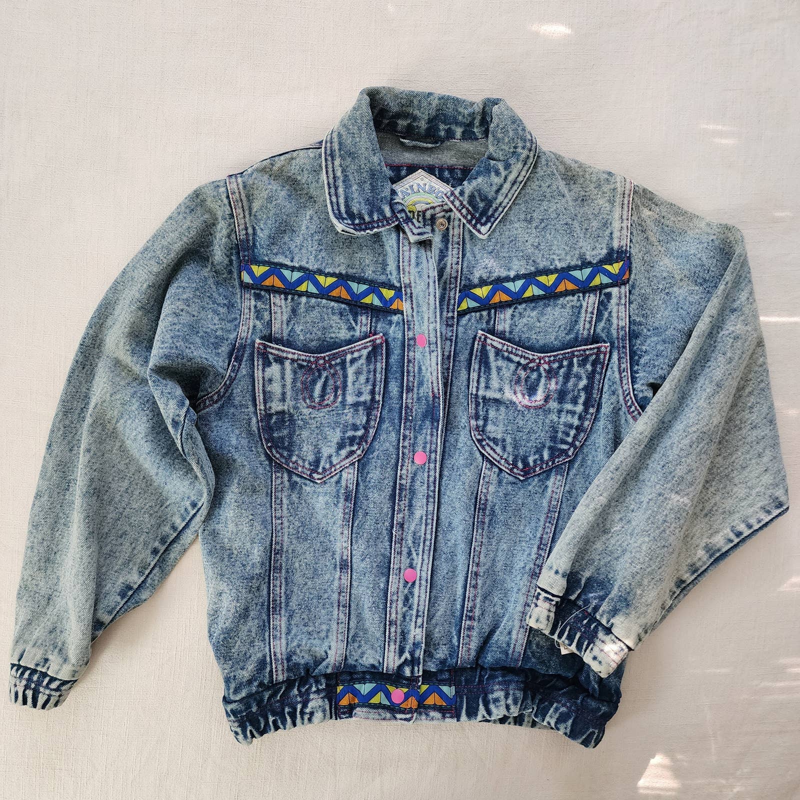 Vintage Deadstock Acid Girly Jean Jacket kids 10/12