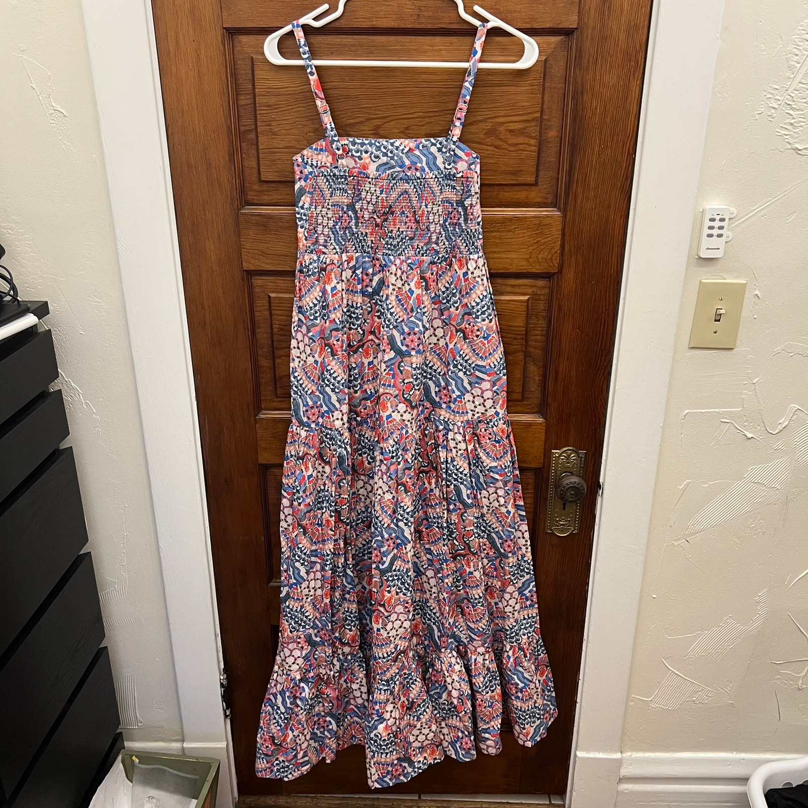 Hampden Chufy Ini Maxi Dress in Jam Blue XS NWT's Straps Print 450 Gone Jammin