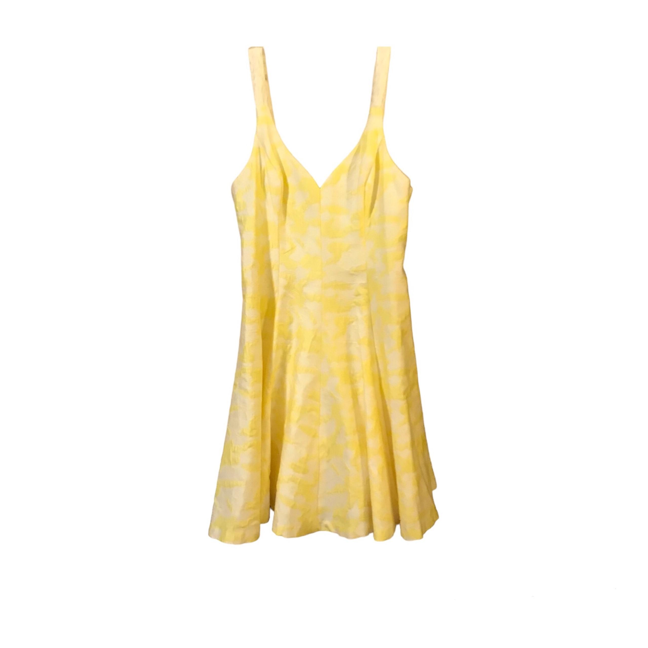 Vera Wang Yellow Print Party Dress